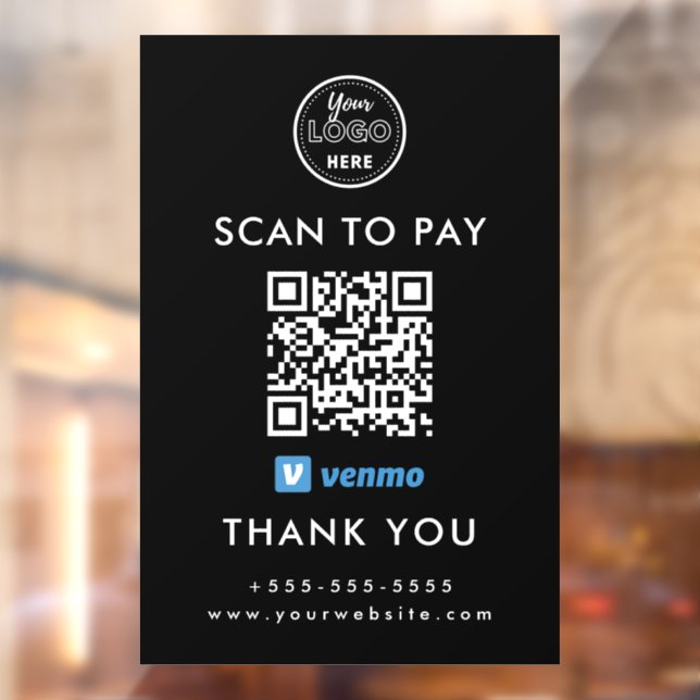 Professional Venmo QR Code Scan to Pay Logo Black (Sheet 2)