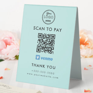 Professional Venmo QR Code Scan to Pay Logo Blue