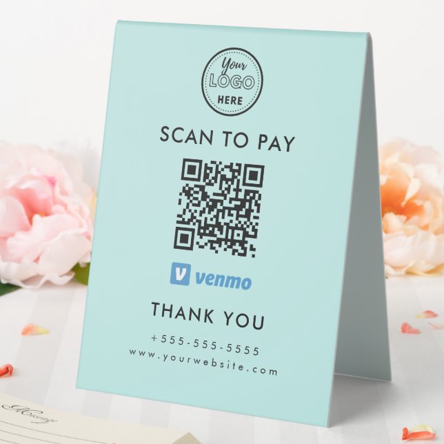 Professional Venmo QR Code Scan to Pay Logo Blue (In SItu (Wedding))