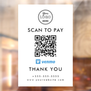 Professional Venmo QR Code Scan to Pay Logo White