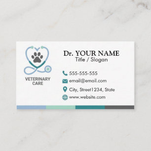 Professional Veterinarian Custom Business Card