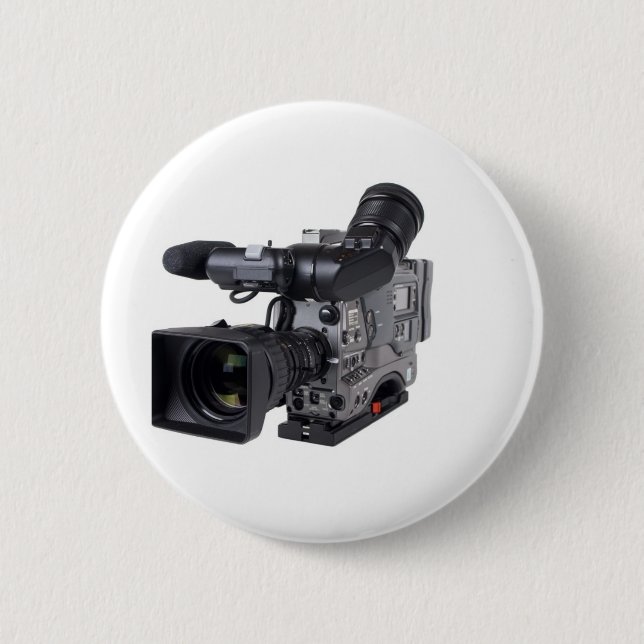 professional video camera 6 cm round badge (Front)