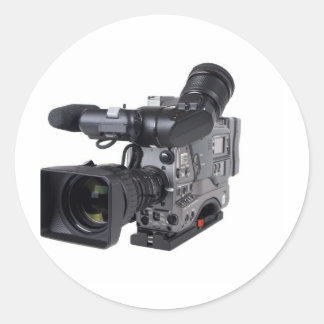 professional video camera classic round sticker