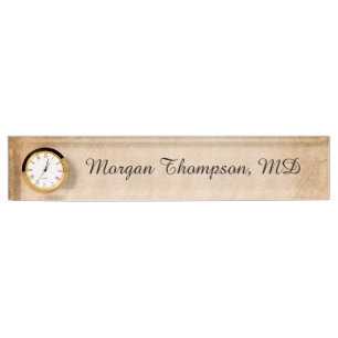 Professional Vintage Rustic Brown Nameplate