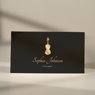 Professional Violinist Gold Elegant Business Card