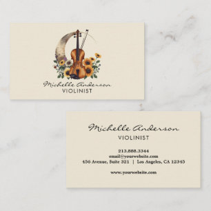 Professional Violinist Violin musical flowers Business Card
