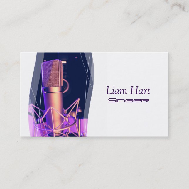 Professional Vocalist, Singer, Music Business Card (Front)