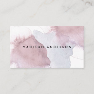 Professional Watercolor Purple Lavender Red Splash Business Card