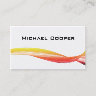 Professional Wave Business Card Orange Yellow W