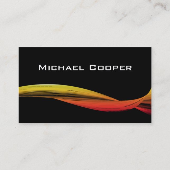 Professional Wave Business Card Red Yellow (Front)