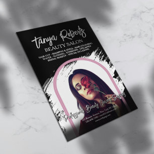 Professional white and black beauty salon flyer