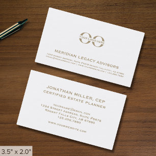 Professional White and Gold Business Card
