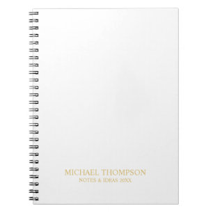 Professional White and Gold Notebook