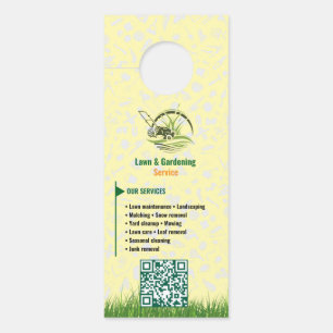 Professional White and Green Lawn Care Door Hanger