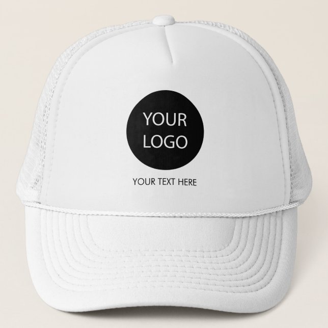 Professional White Custom Company Logo Business Trucker Hat (Front)