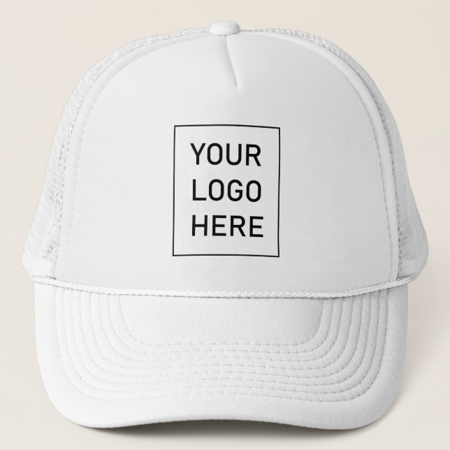 Professional White Custom Company Logo Business Trucker Hat (Front)