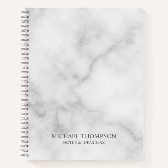 Professional White Marble Notebook (Front)