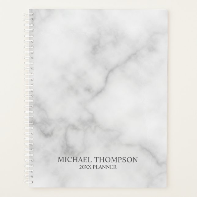 Professional White Marble Planner (Front)
