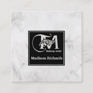 Professional white marble square business card