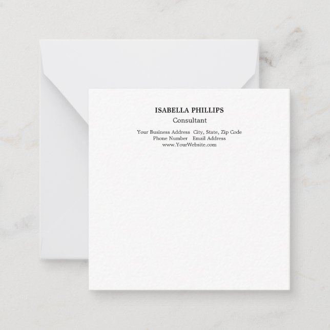 Professional White Minimalist Plain Creative Card (Front)