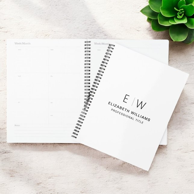 Professional White Monogram Business Initial Planner (Creator Uploaded)