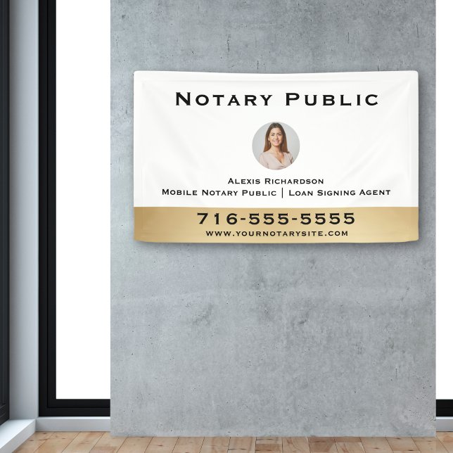 Professional White Notary Round Photo Marketing Banner (Creator Uploaded)