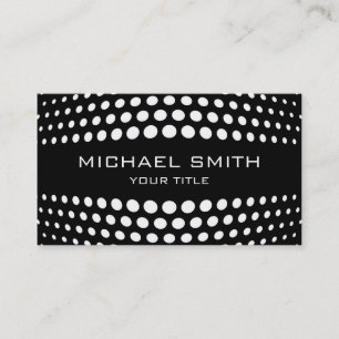 Professional White Polka Dot Pattern Business Card