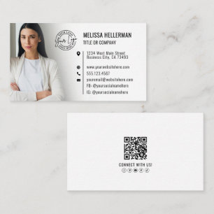 Professional White QR Code Photo Your Logo Business Card