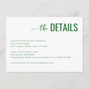 Professional White Typographic Details Enclosure Card
