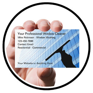 Professional Window Cleaner Office And Residential Business Card
