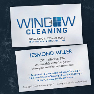 Professional Window Cleaning Services Business Card