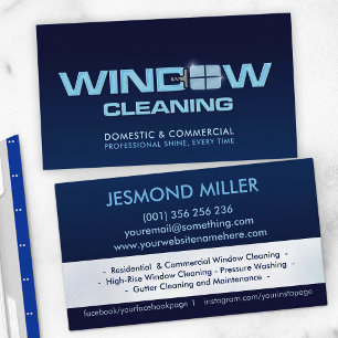 Professional Window Cleaning Services Business Card