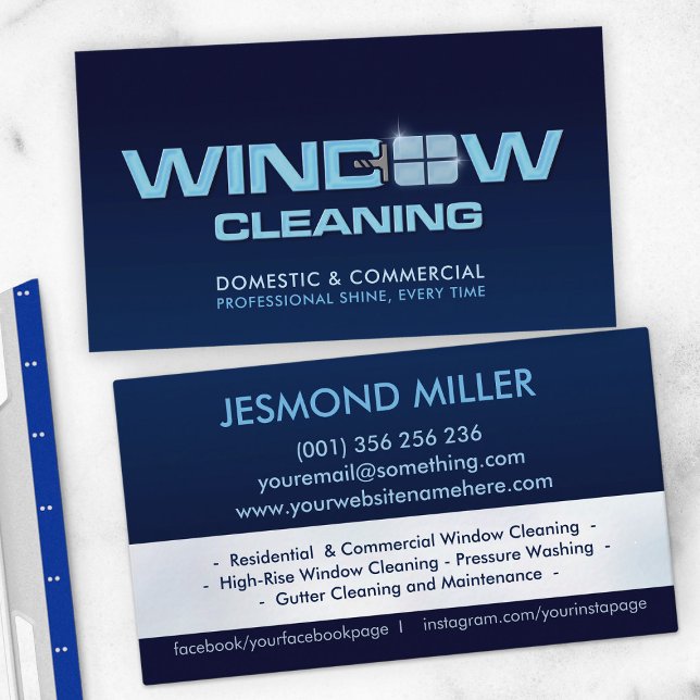 Professional Window Cleaning Services Business Card (Creator Uploaded)