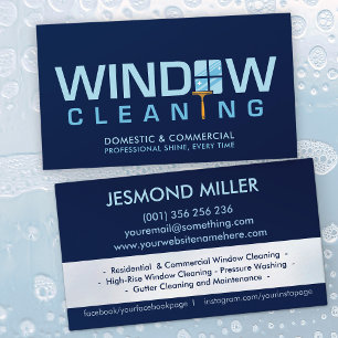 Professional Window Cleaning Services Business Card