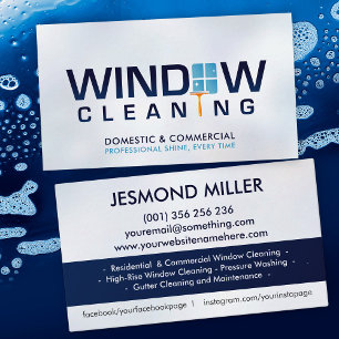 Professional Window Cleaning Services Business Card
