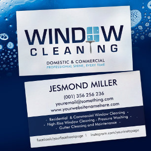 Professional Window Cleaning Services Business Card