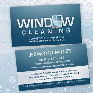 Professional Window Cleaning Services Business Card
