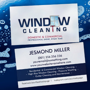 Professional Window Cleaning Services Business Card