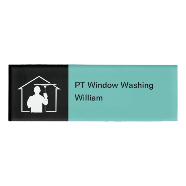Professional Window Cleaning Staff Name Tags (Front)