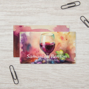 Professional Wine Stain Wine Glass Wine Sommelier Business Card
