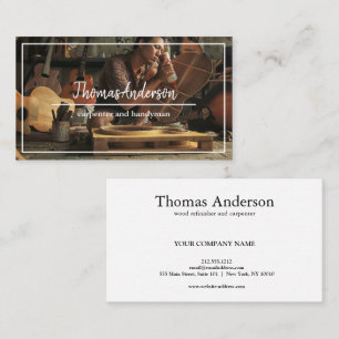 Professional Wood Grain Rustic Carpentry Business Business Card
