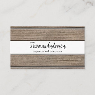 Professional Wood Grain Rustic Carpentry Business Card