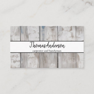 Professional Wood Grain Rustic Carpentry Business Card