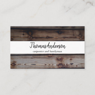 Professional Wood Grain Rustic Carpentry Business Card