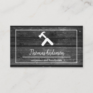 Professional Wood Grain Rustic Carpentry Business Card