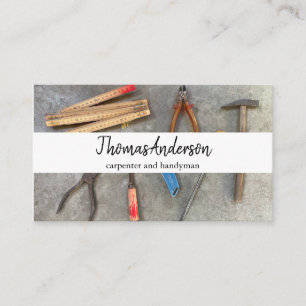 Professional Wood Grain Rustic Carpentry Business Card