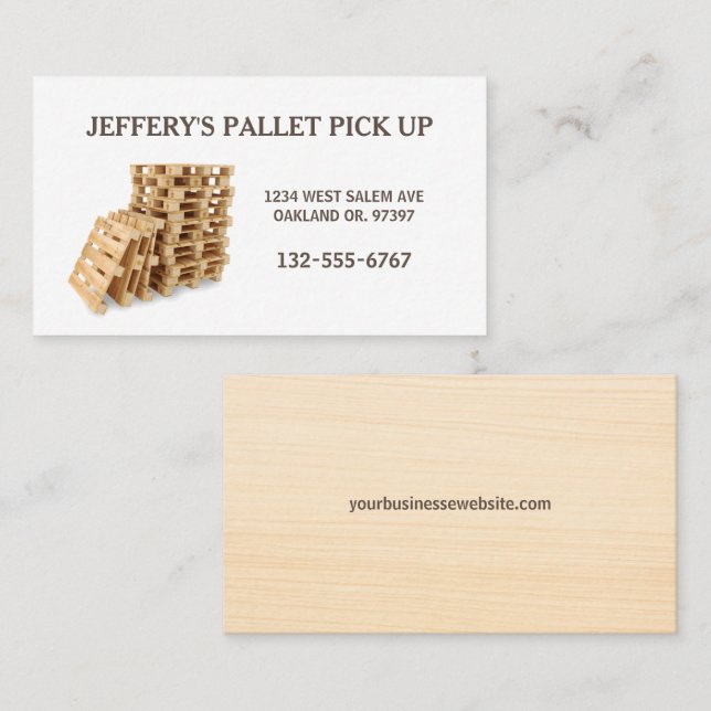 Professional Wood Pallet Crate Business Card (Front/Back)