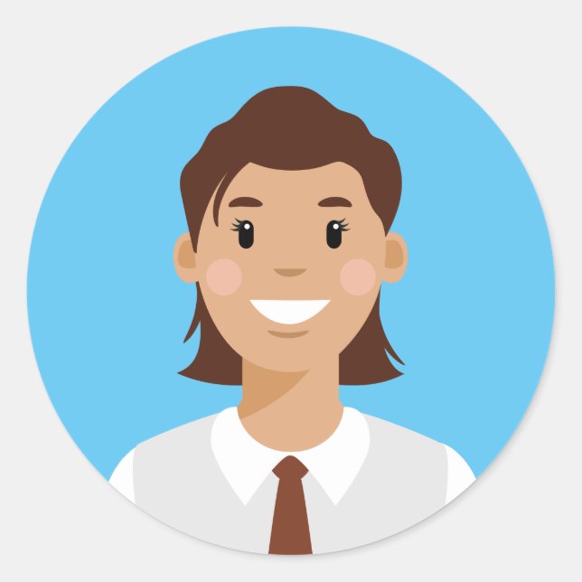 Professional Worker Avatar Classic Round Sticker (Front)