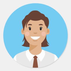 Professional Worker Avatar Classic Round Sticker