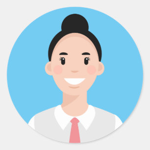 Professional Worker Avatar Classic Round Sticker